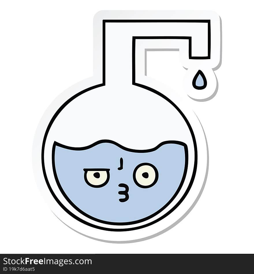 Sticker Of A Cute Cartoon Science Experiment