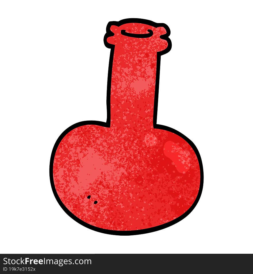 cartoon doodle red vase