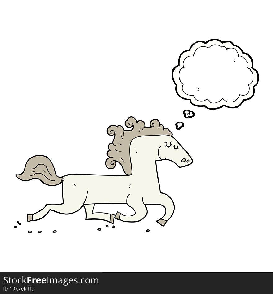 thought bubble cartoon running horse