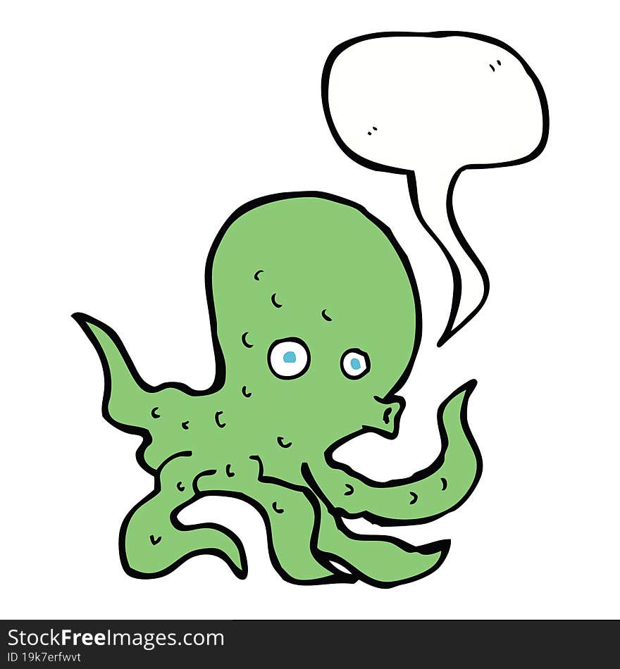 cartoon octopus with speech bubble