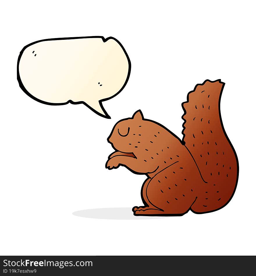 cartoon squirrel with speech bubble