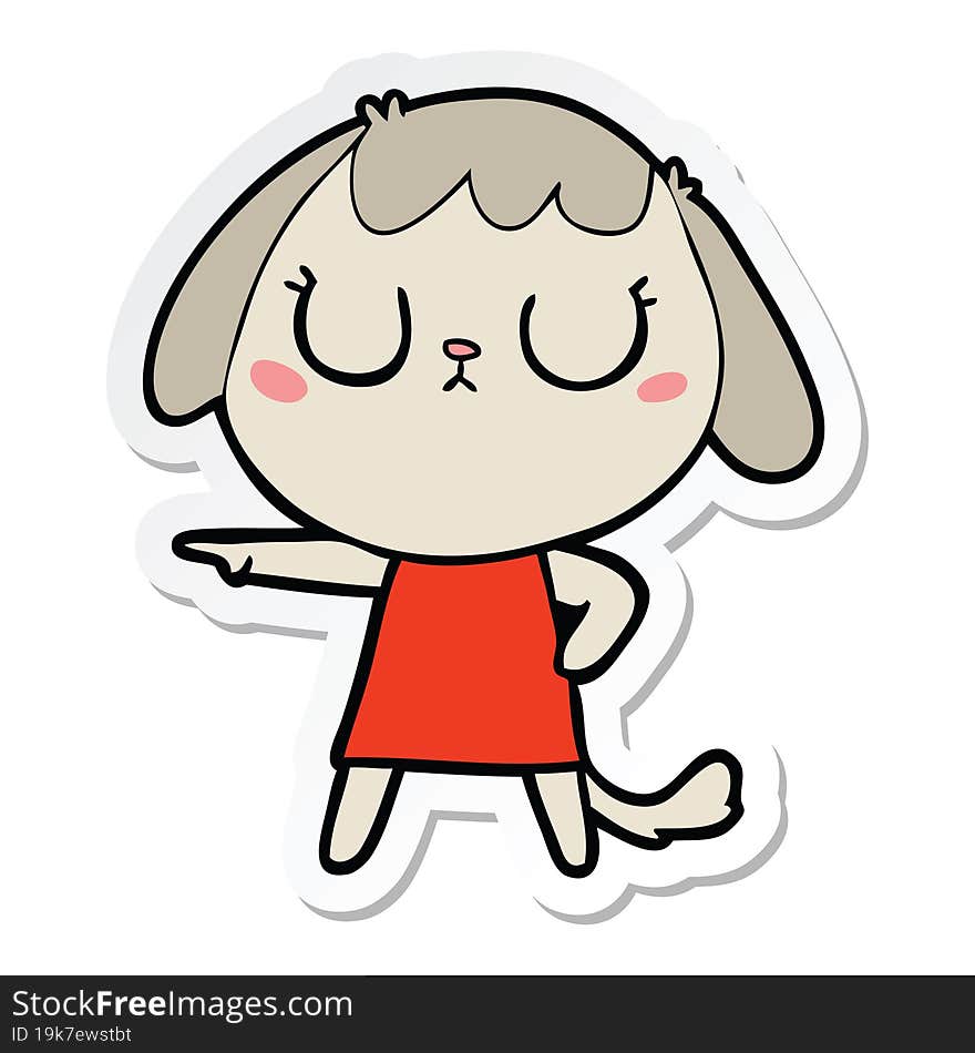 sticker of a cute cartoon dog