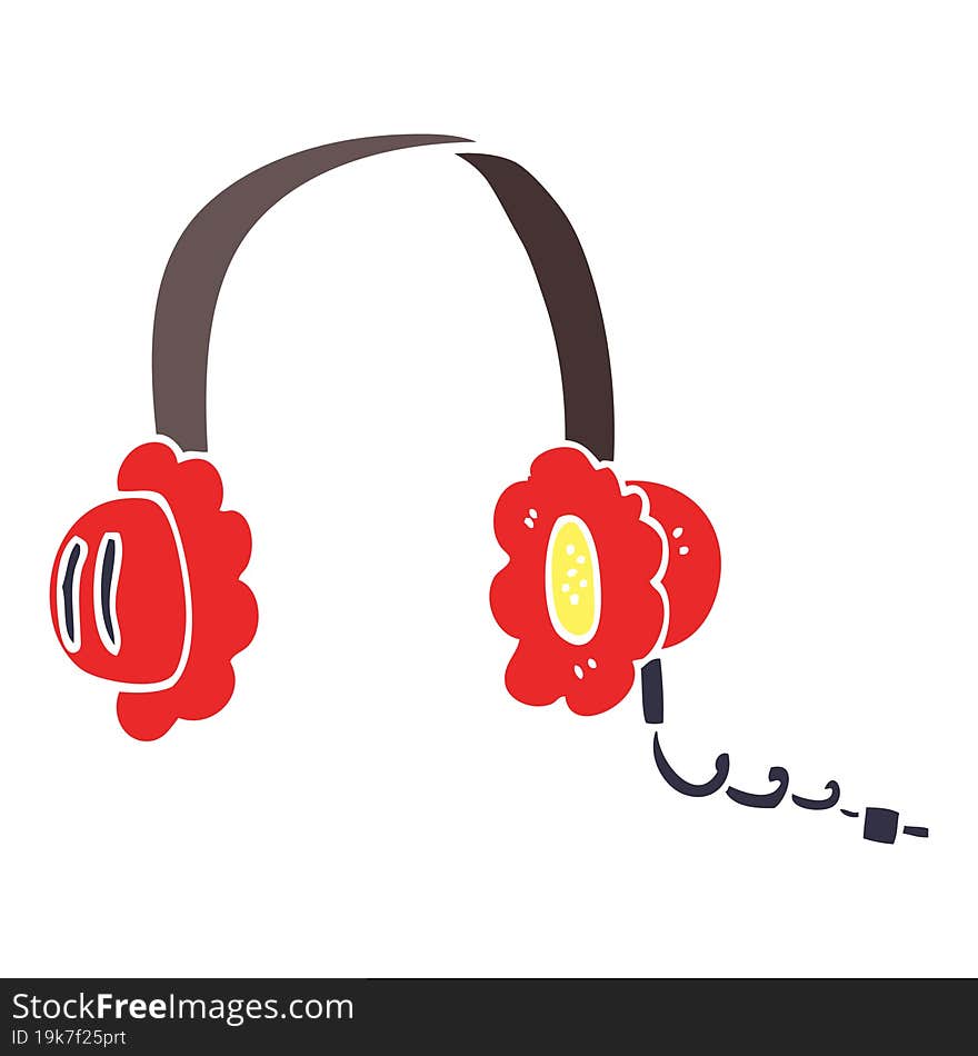 Cartoon Doodle Music Headphones