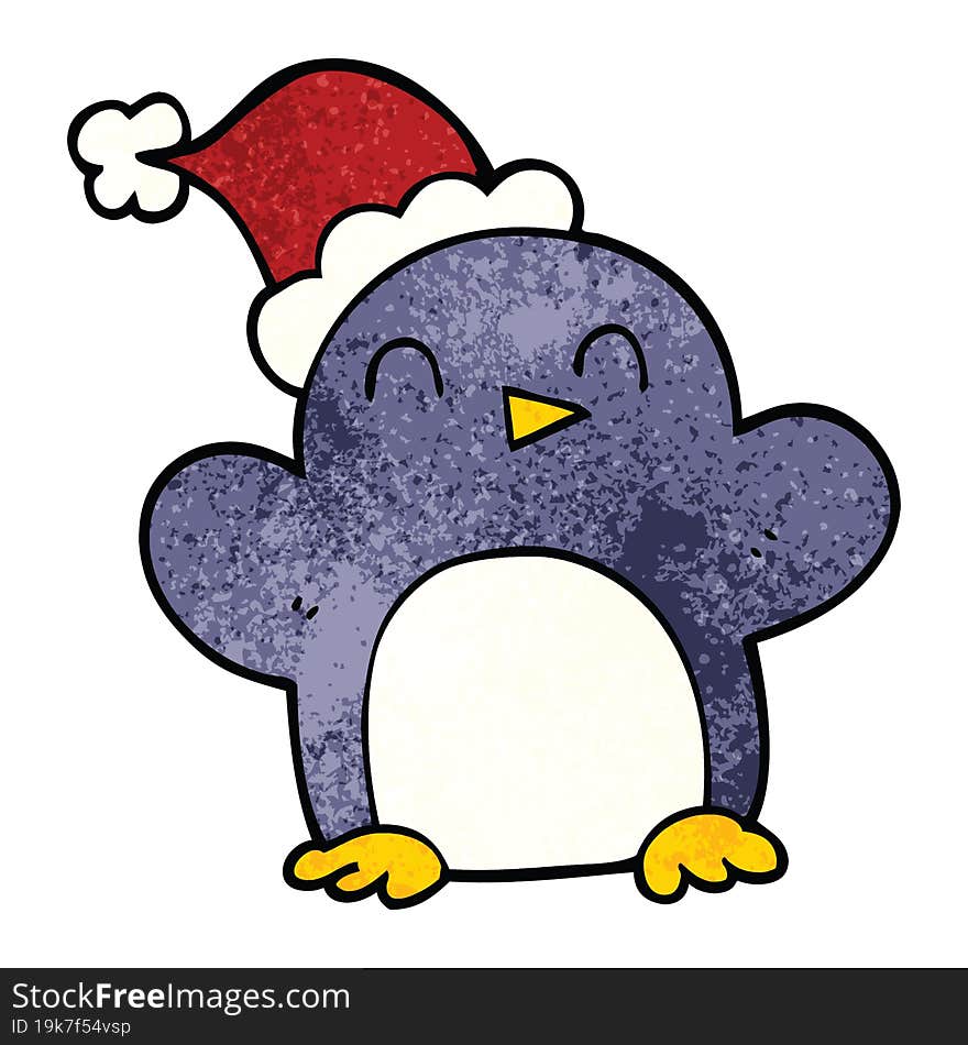 cartoon doodle christmas penguin