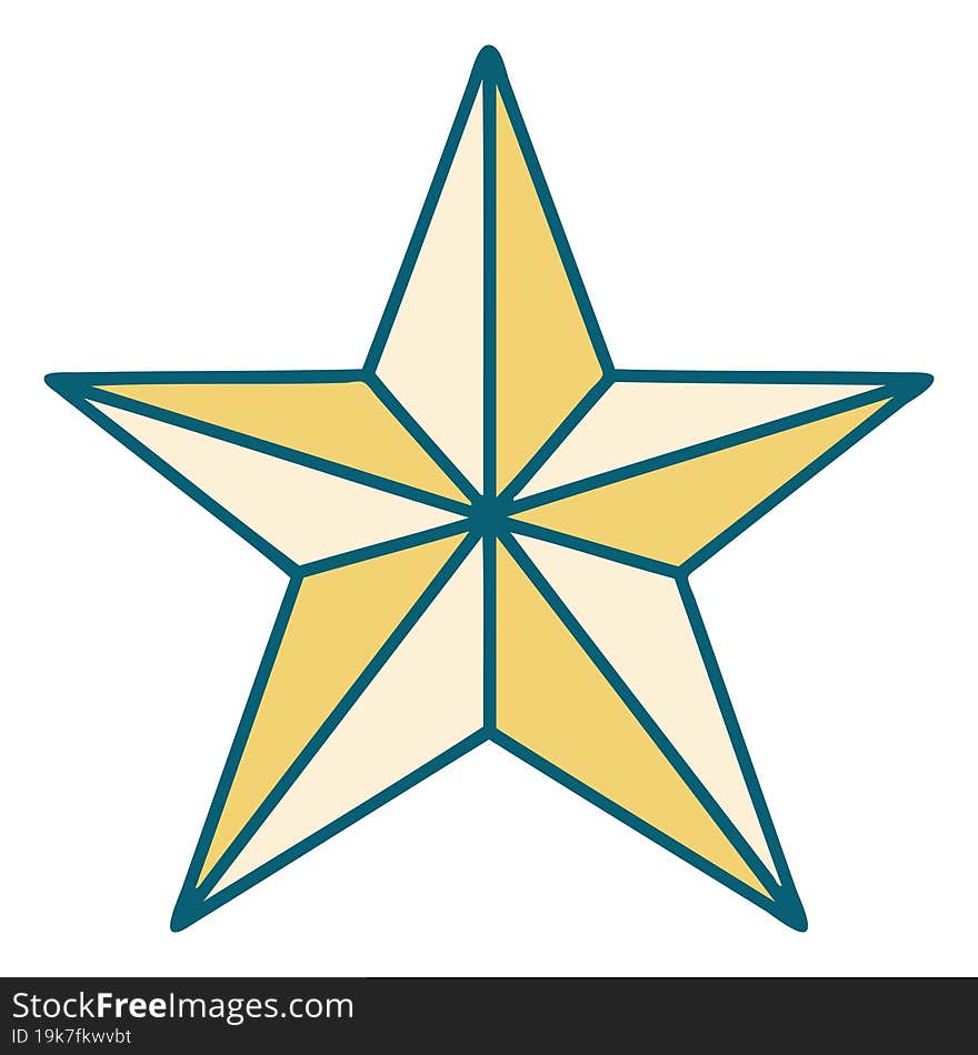 iconic tattoo style image of a star. iconic tattoo style image of a star