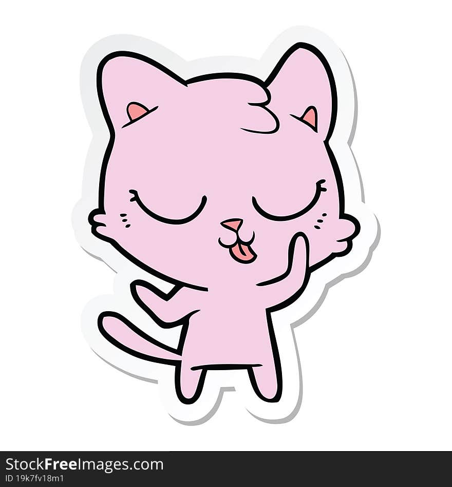 Sticker Of A Cartoon Cat