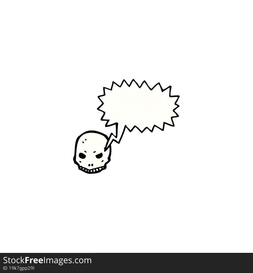 Spooky Skull Symbol With Speech Bubble