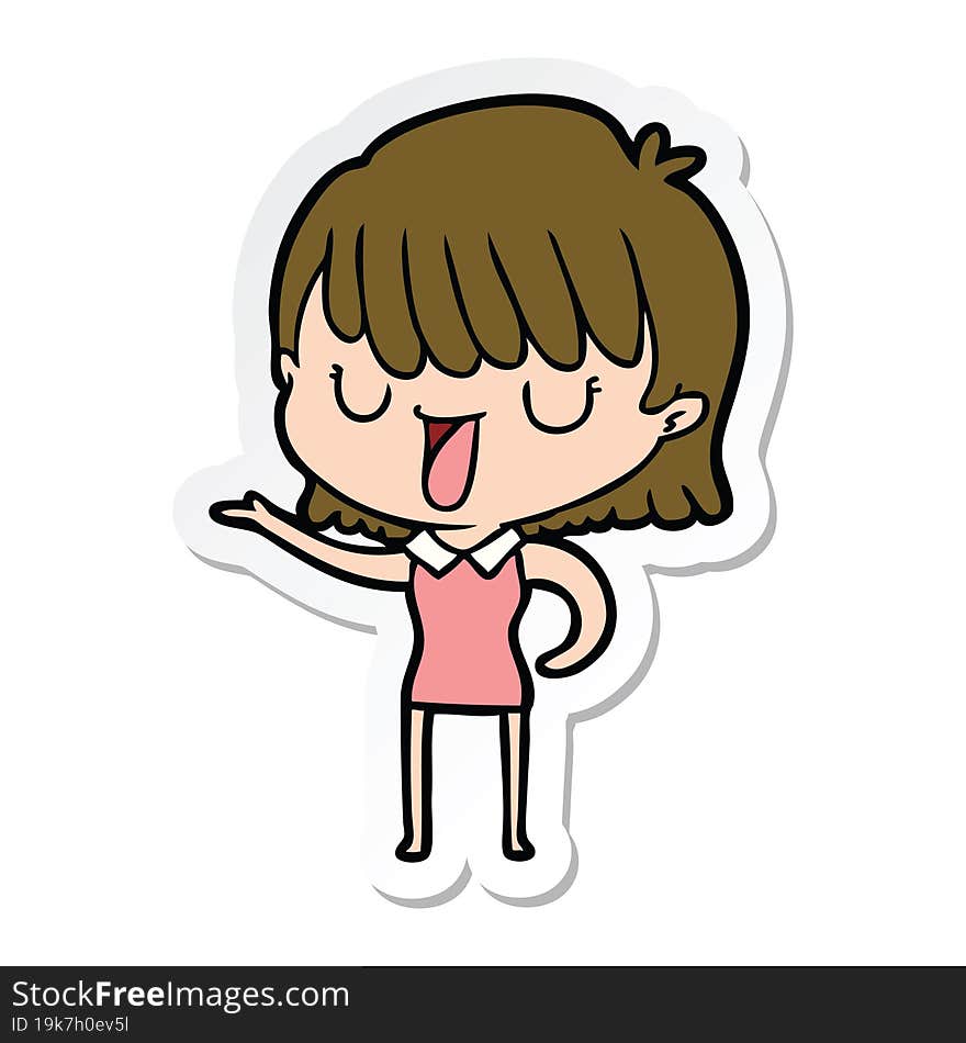 sticker of a cartoon woman