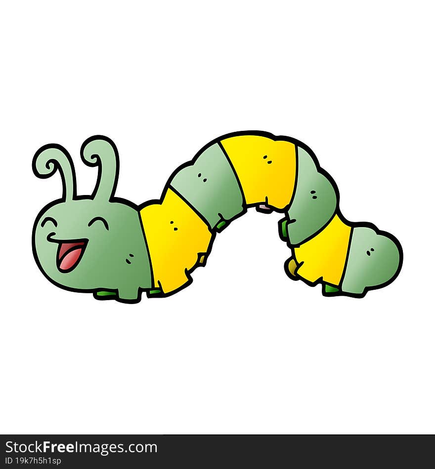 cartoon doodle laughing caterpillar