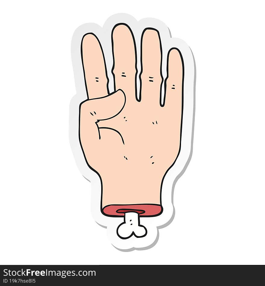 sticker of a cartoon hand