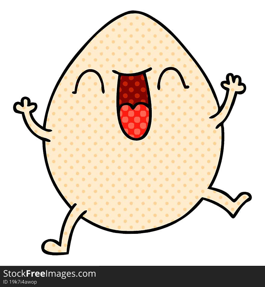 comic book style quirky cartoon egg. comic book style quirky cartoon egg