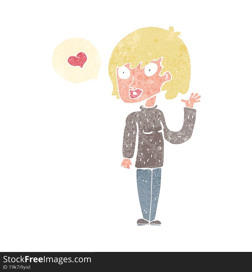 Cartoon Woman In Love