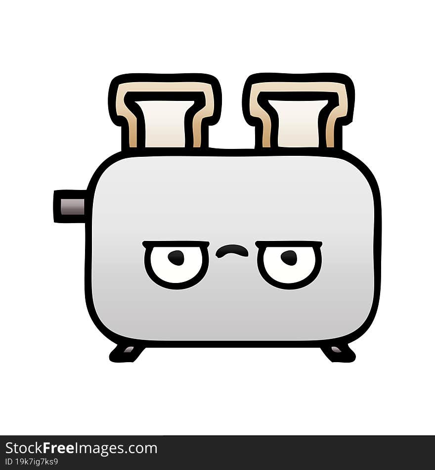 Gradient Shaded Cartoon Of A Toaster