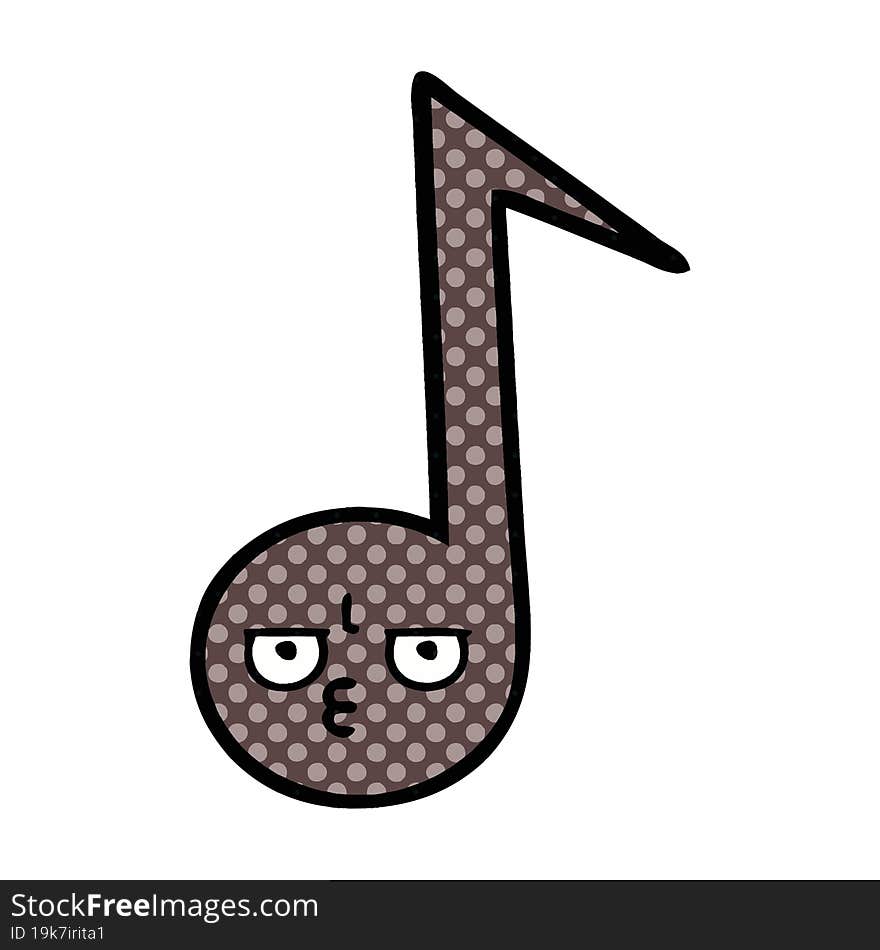 comic book style cartoon musical note