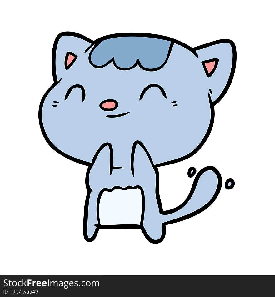 cute cartoon happy little cat. cute cartoon happy little cat