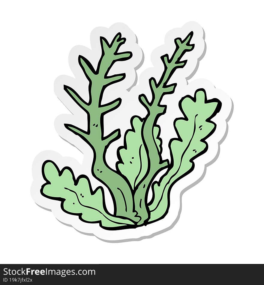 sticker of a cartoon seaweed