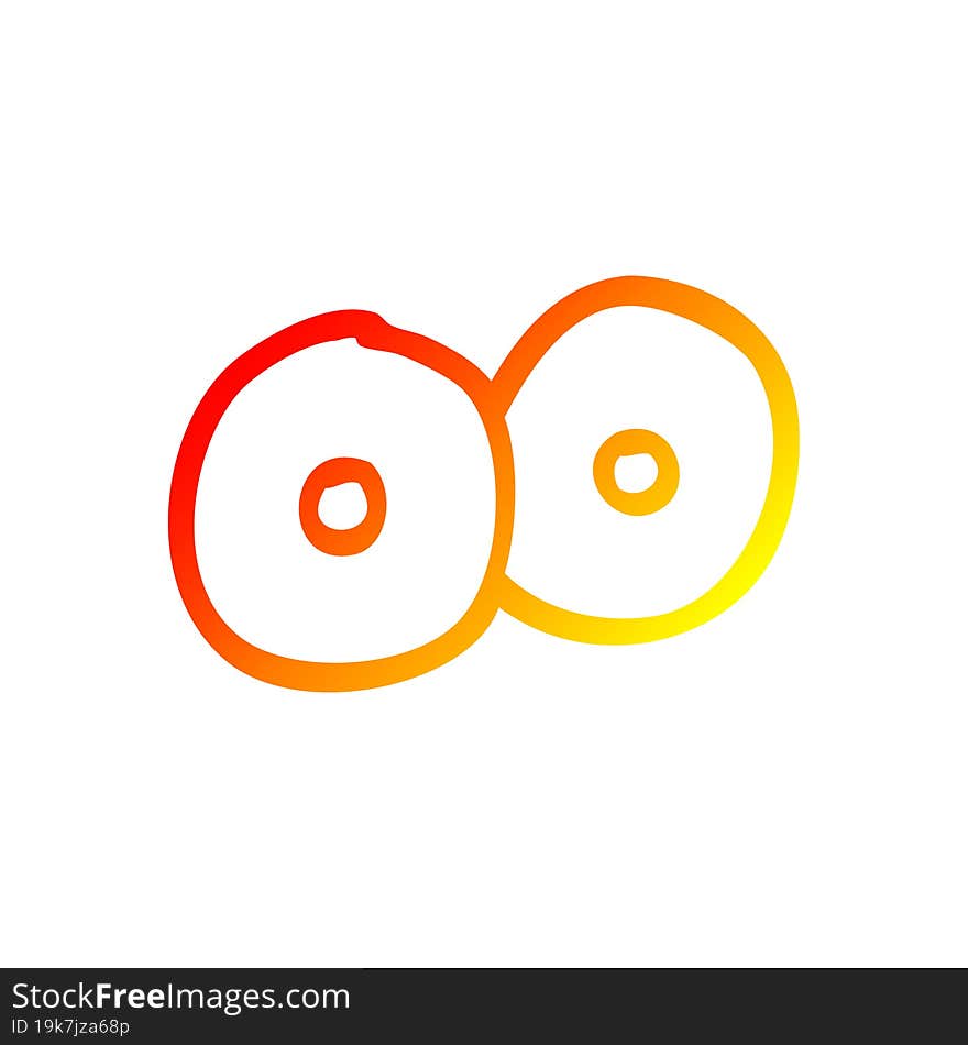 warm gradient line drawing cartoon staring eyes