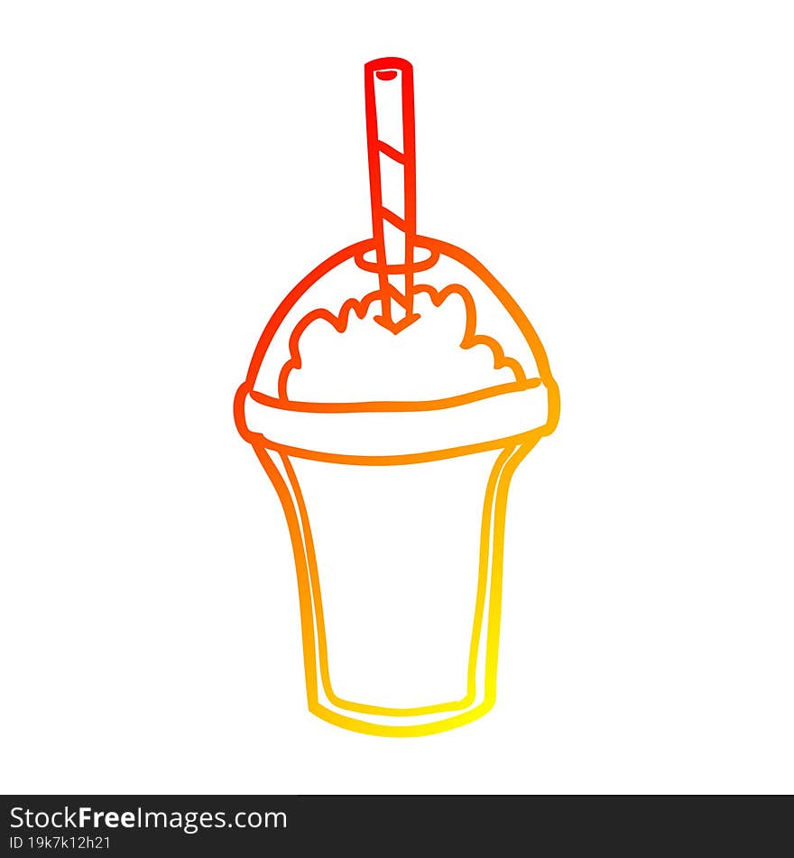 warm gradient line drawing smoothie