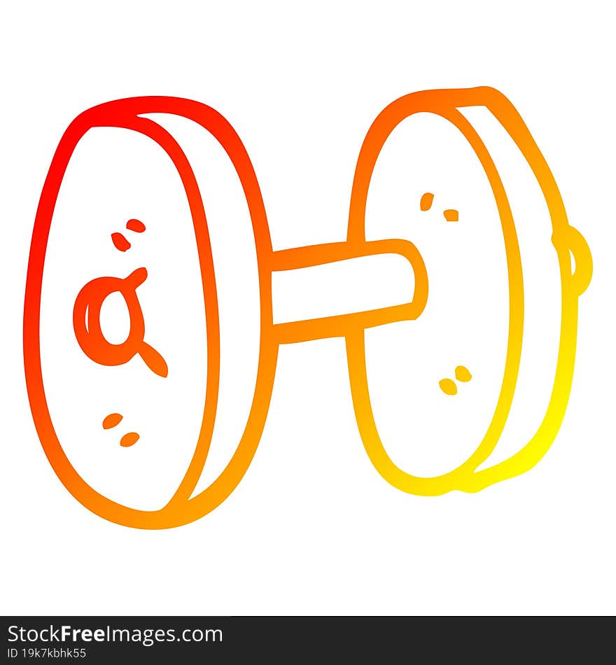 warm gradient line drawing cartoon gym weights