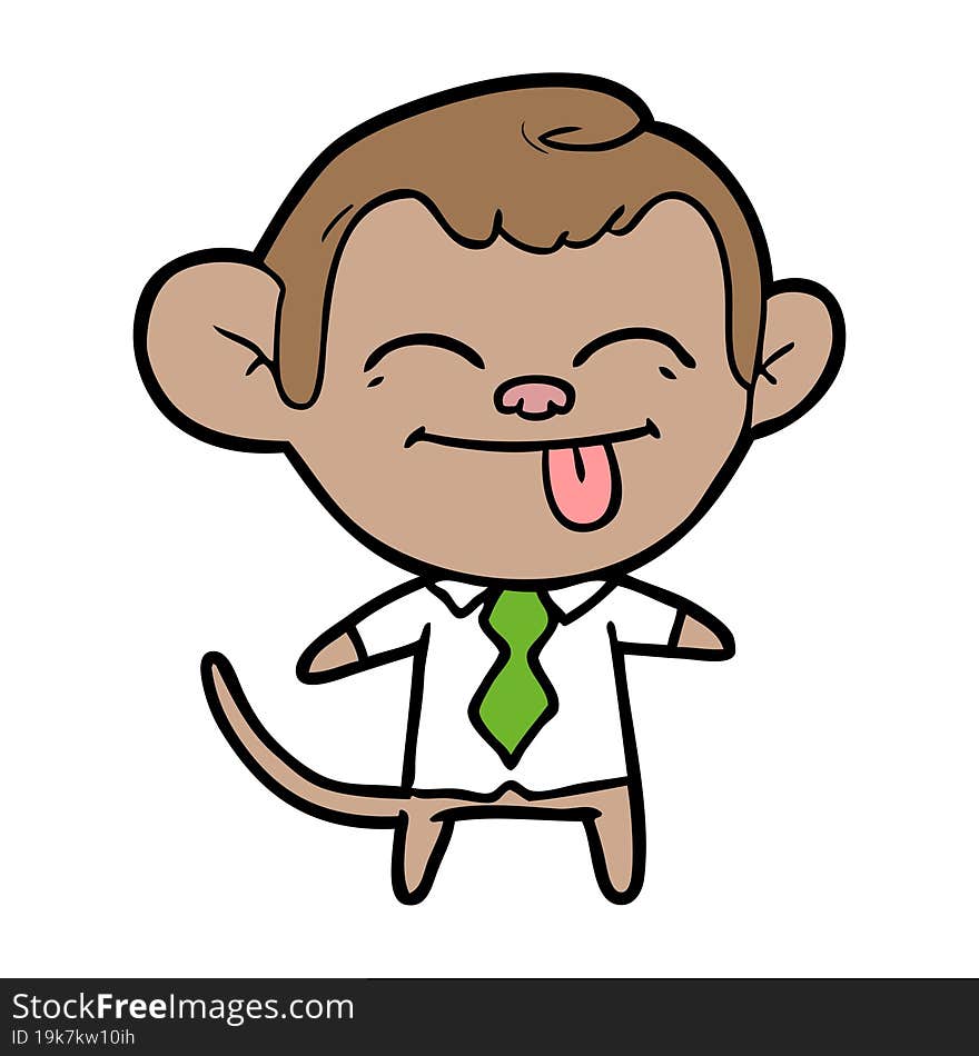 funny cartoon monkey wearing shirt and tie. funny cartoon monkey wearing shirt and tie