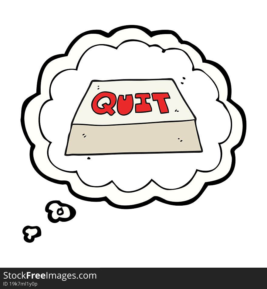 thought bubble cartoon quit button