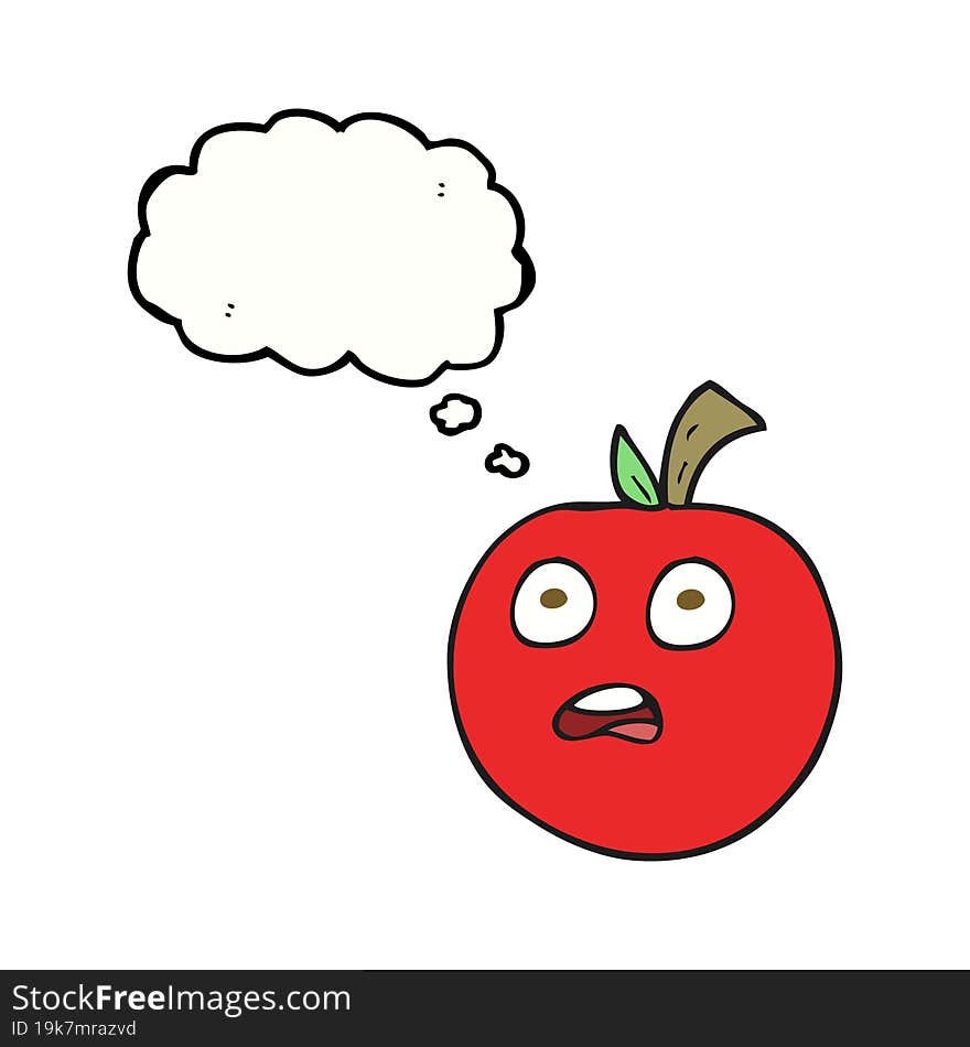 freehand drawn thought bubble cartoon tomato