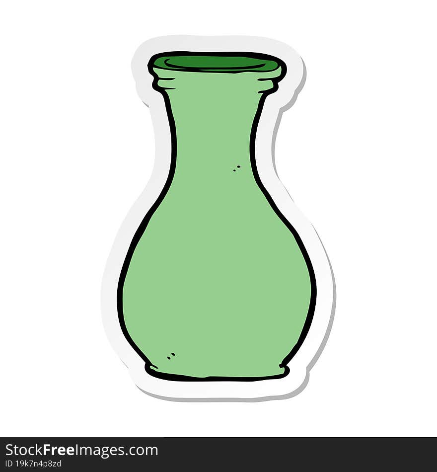 Sticker Of A Cartoon Vase