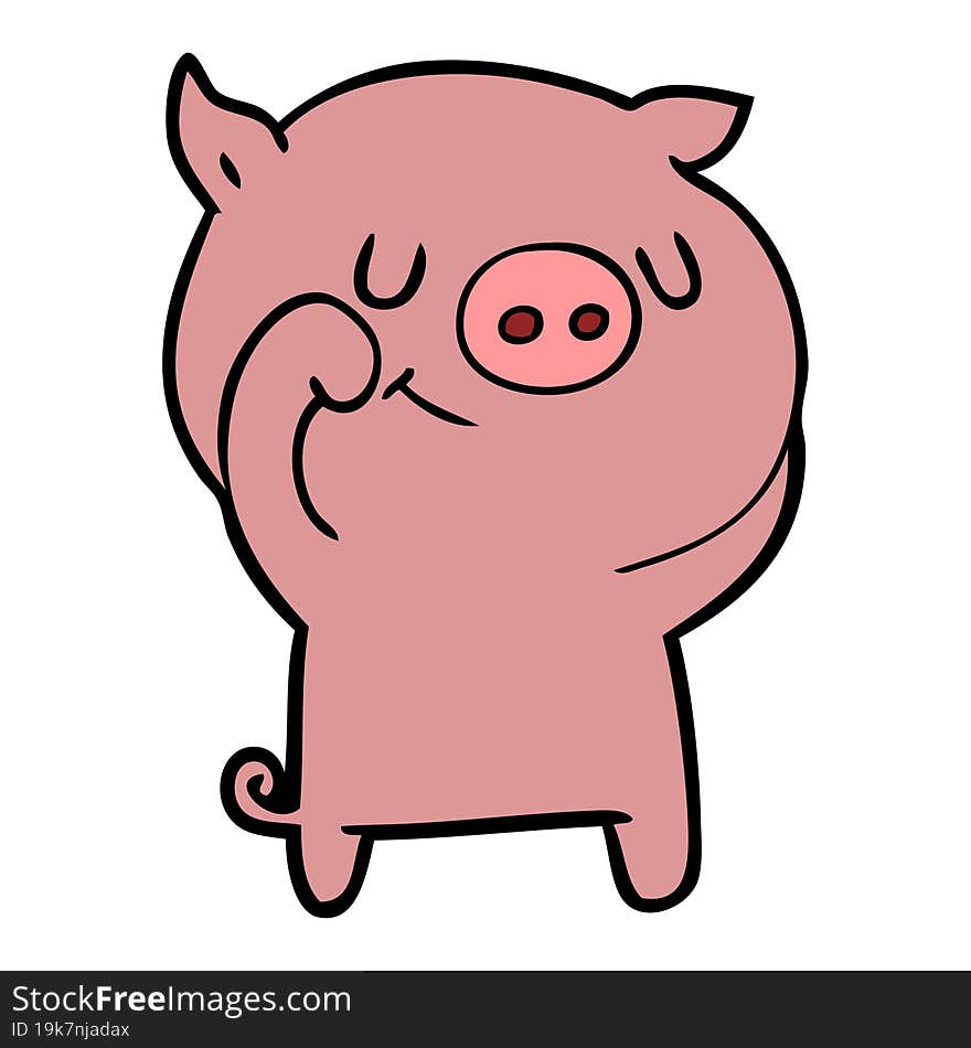 happy cartoon pig. happy cartoon pig