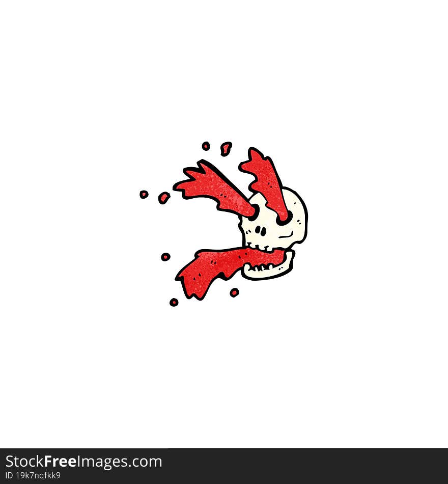 gross blood squirting skull cartoon