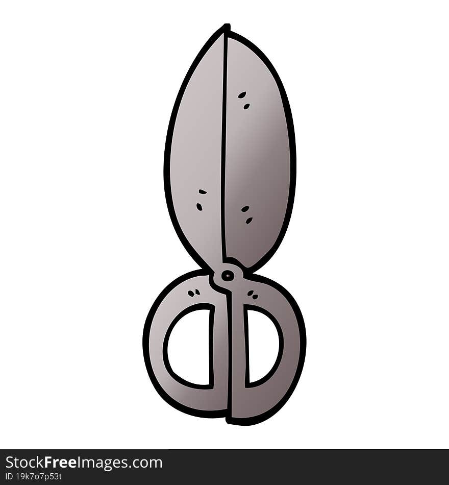 Cartoon Doodle Closed Scissors