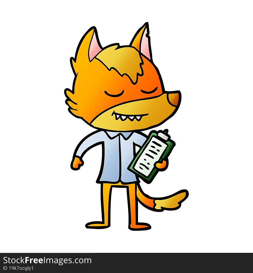 office worker fox cartoon character. office worker fox cartoon character