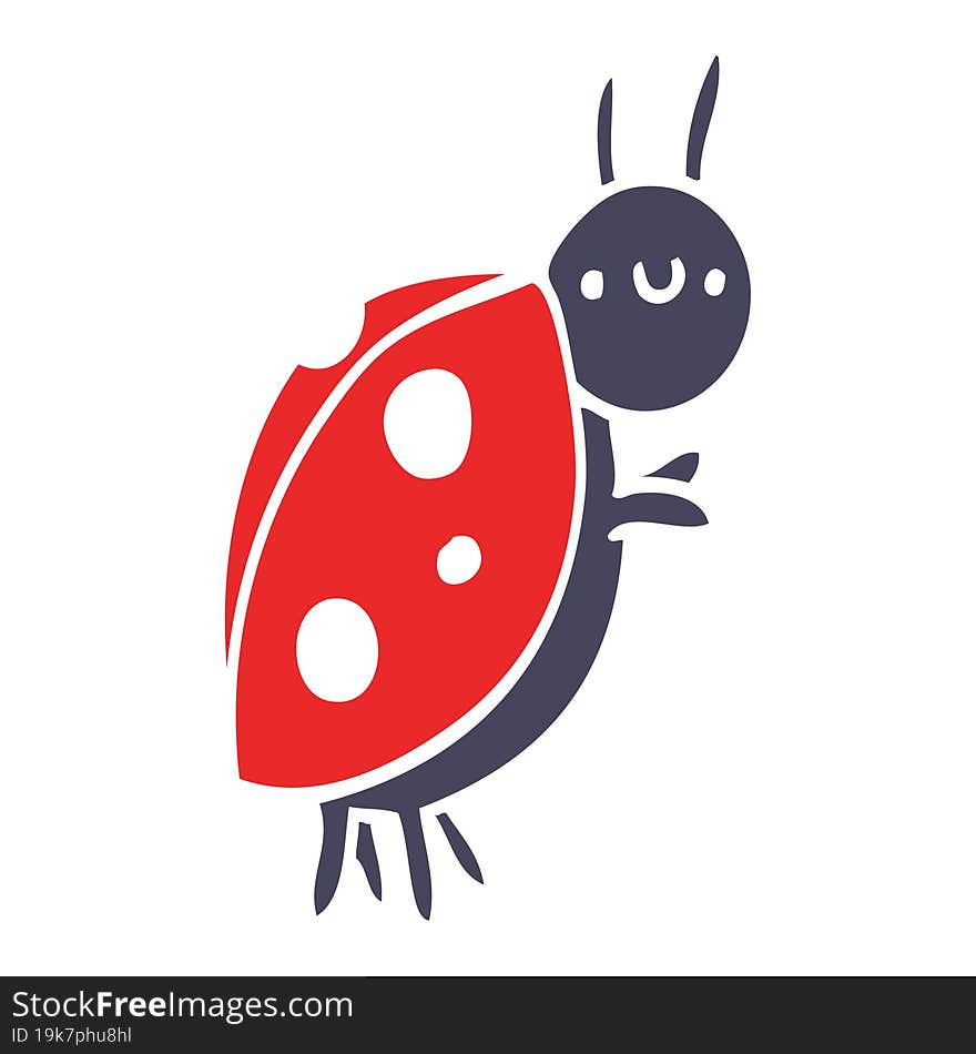 flat color style cartoon ladybug