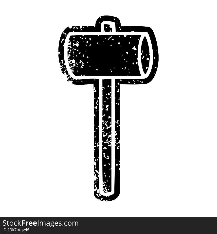 grunge icon drawing of a mallet