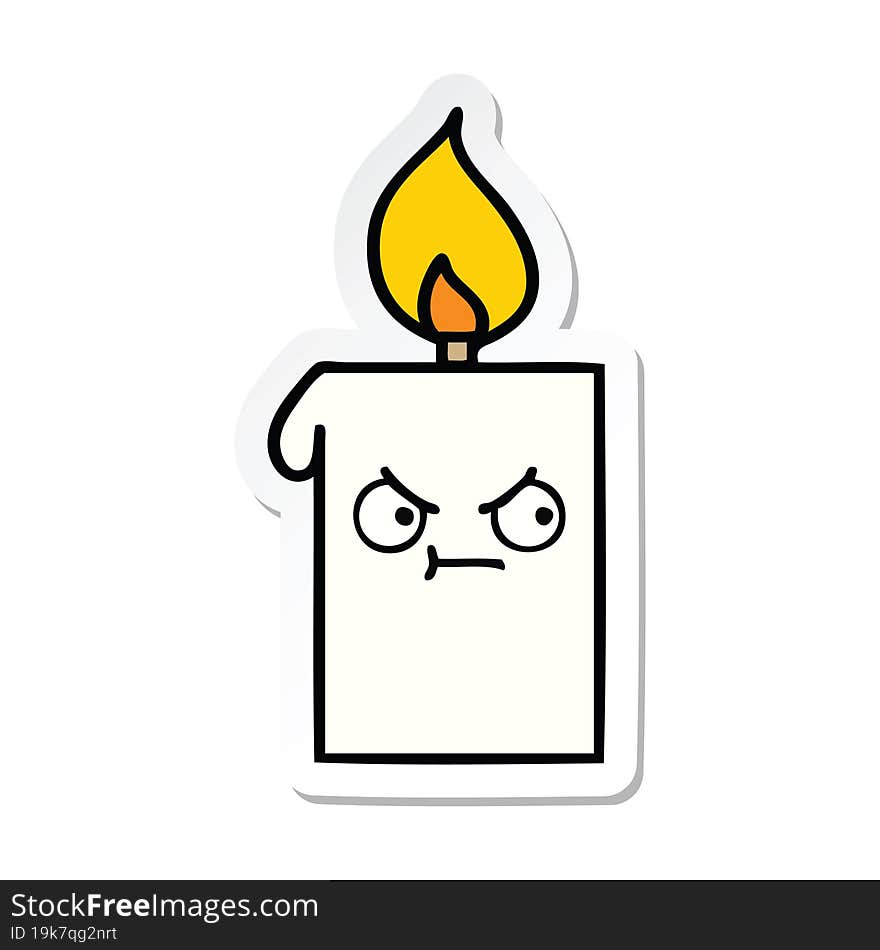 sticker of a cute cartoon lit candle