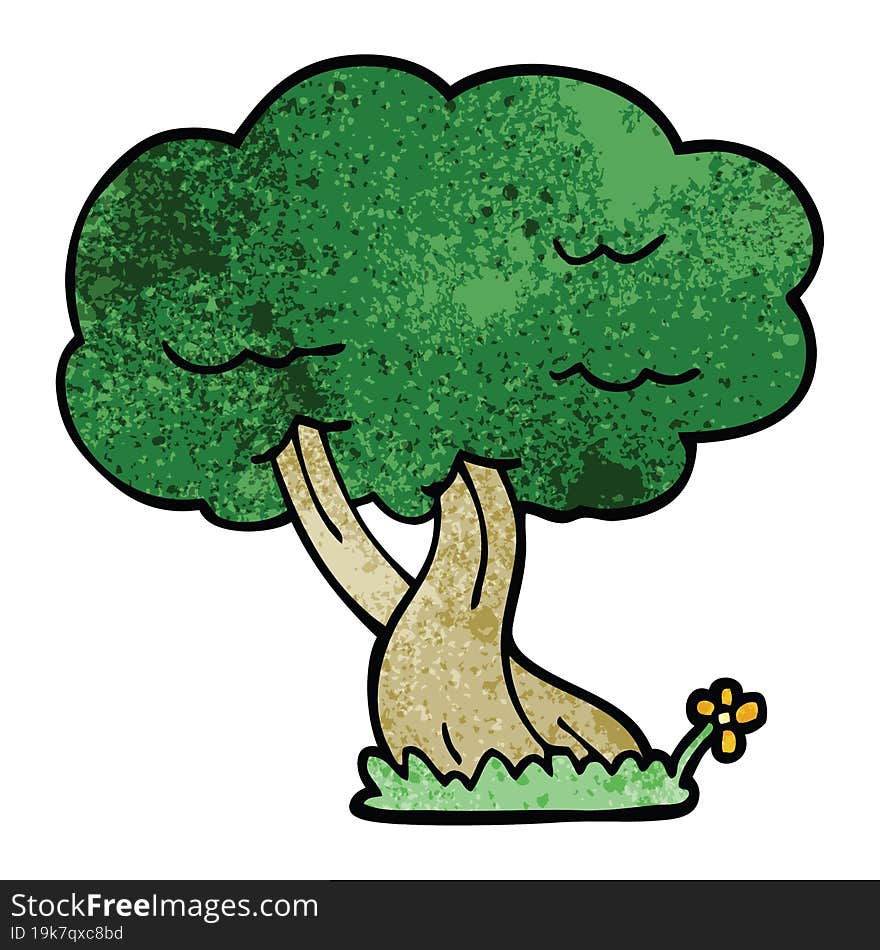 cartoon doodle tree