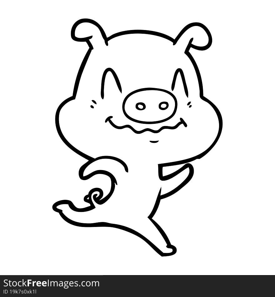 nervous cartoon pig. nervous cartoon pig