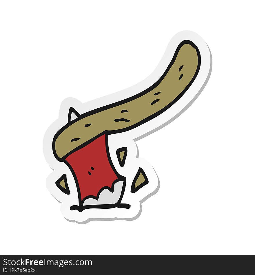 sticker of a cartoon axe