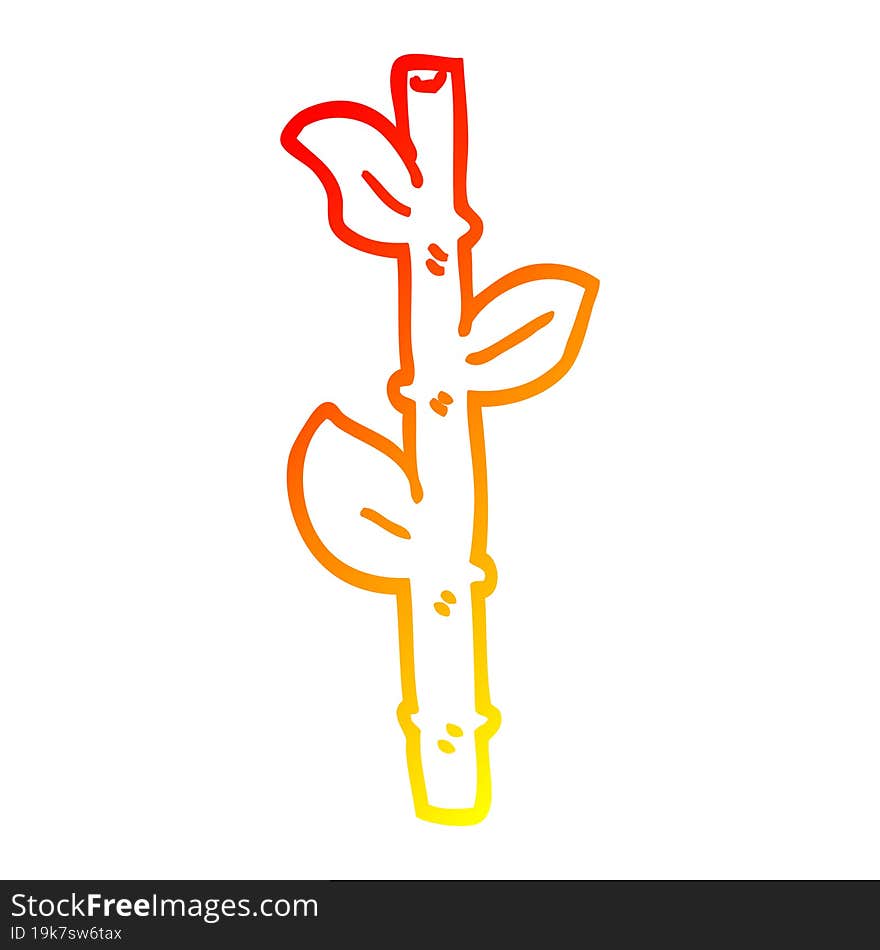 warm gradient line drawing cartoon bamboo