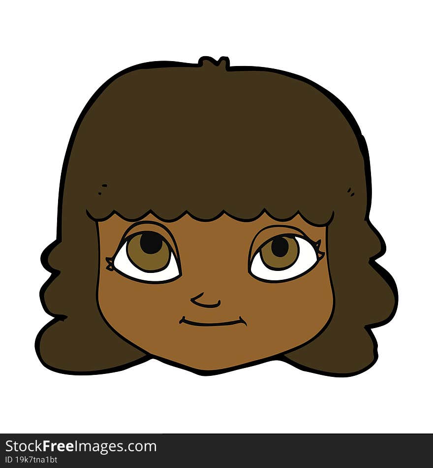 Cartoon Happy Female Face