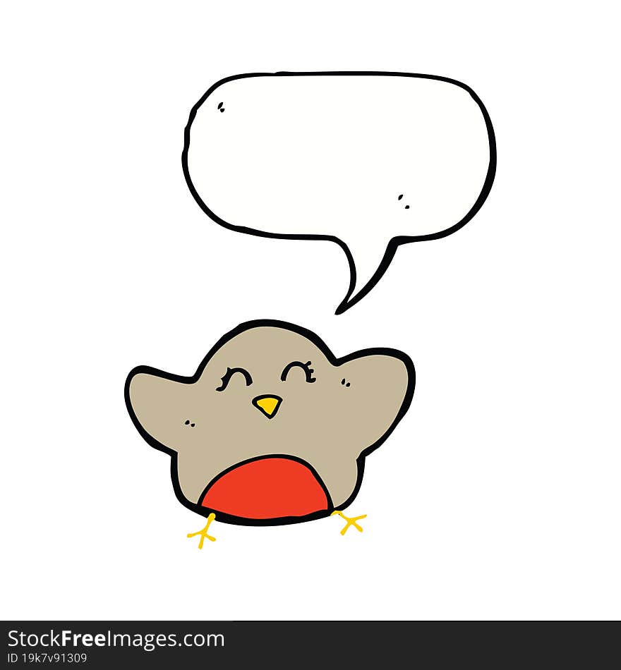 cartoon robin with speech bubble