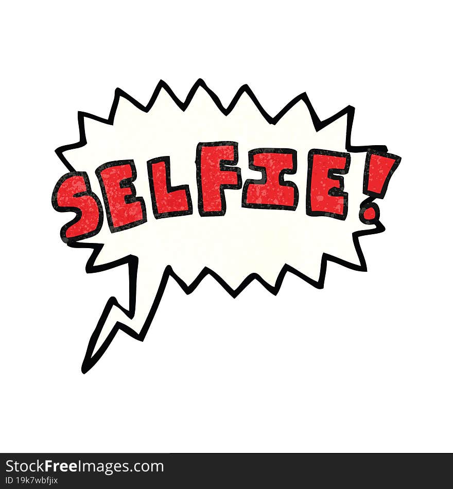 Speech Bubble Textured Cartoon Selfie Symbol