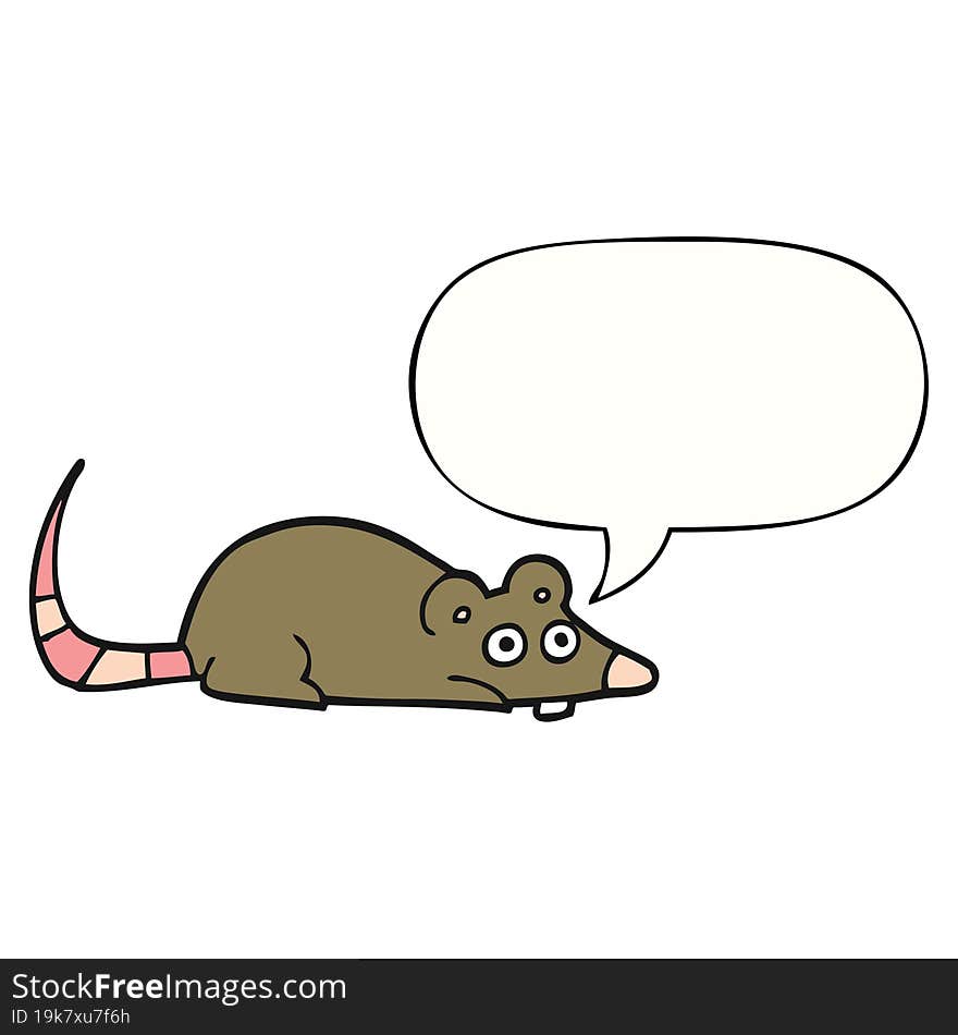 cartoon mouse with speech bubble. cartoon mouse with speech bubble