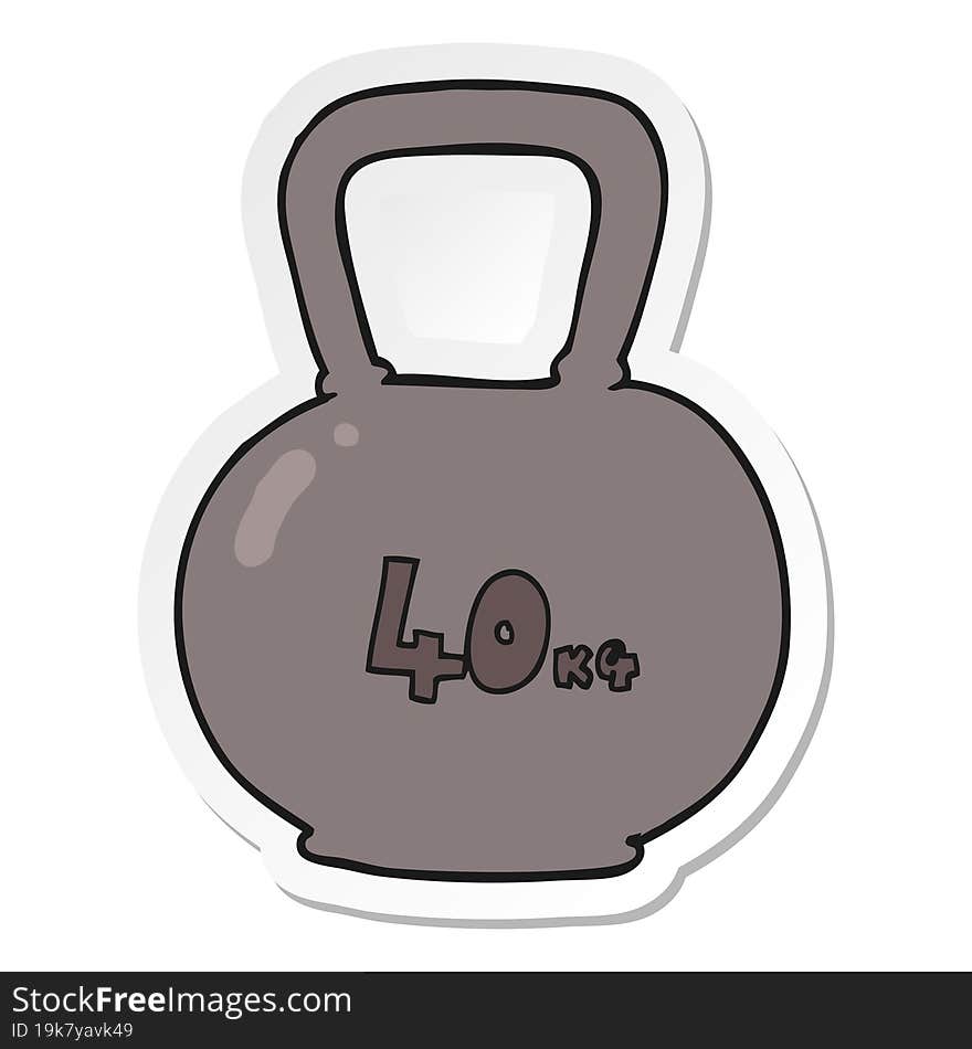 sticker of a cartoon 40kg kettle bell weight