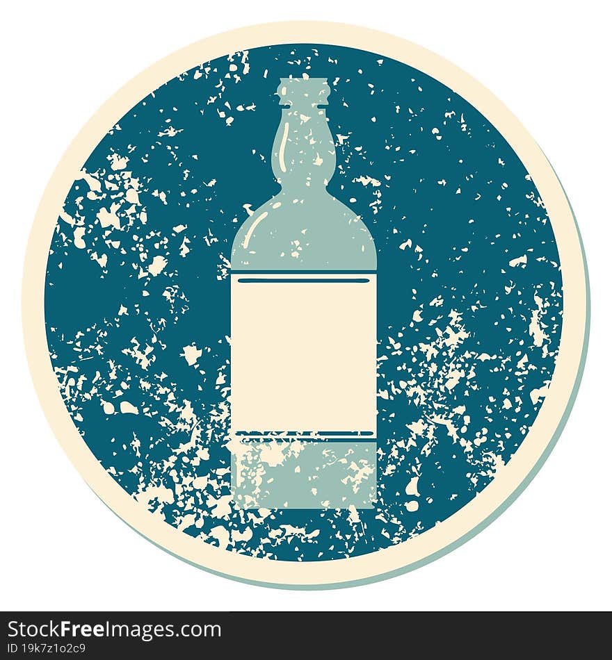 iconic distressed sticker tattoo style image of a bottle. iconic distressed sticker tattoo style image of a bottle