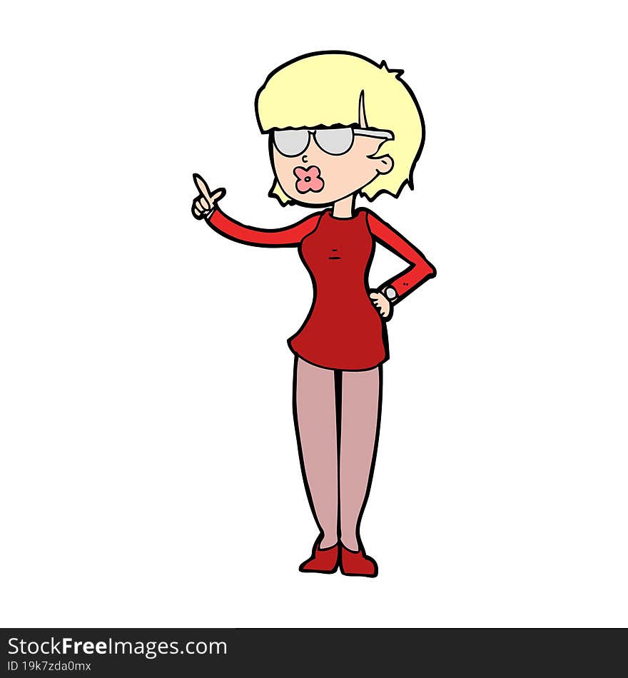 cartoon woman wearing spectacles