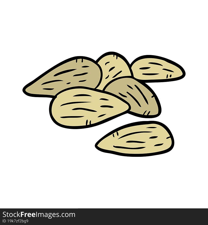 cartoon almonds. cartoon almonds