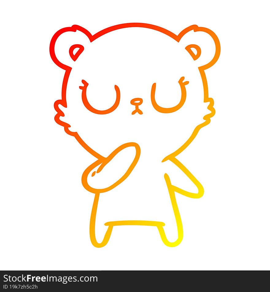 warm gradient line drawing peaceful cartoon polar bear