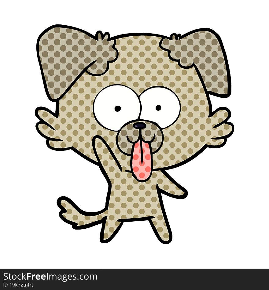 cartoon dog with tongue sticking out. cartoon dog with tongue sticking out