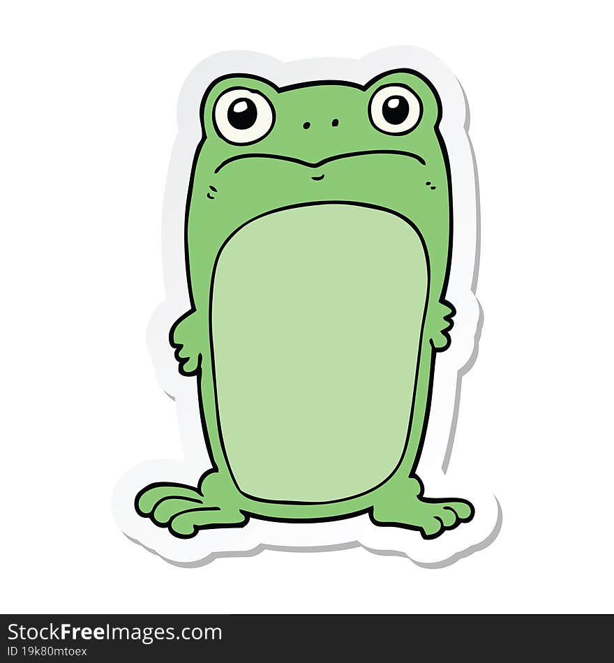 Sticker Of A Cartoon Staring Frog