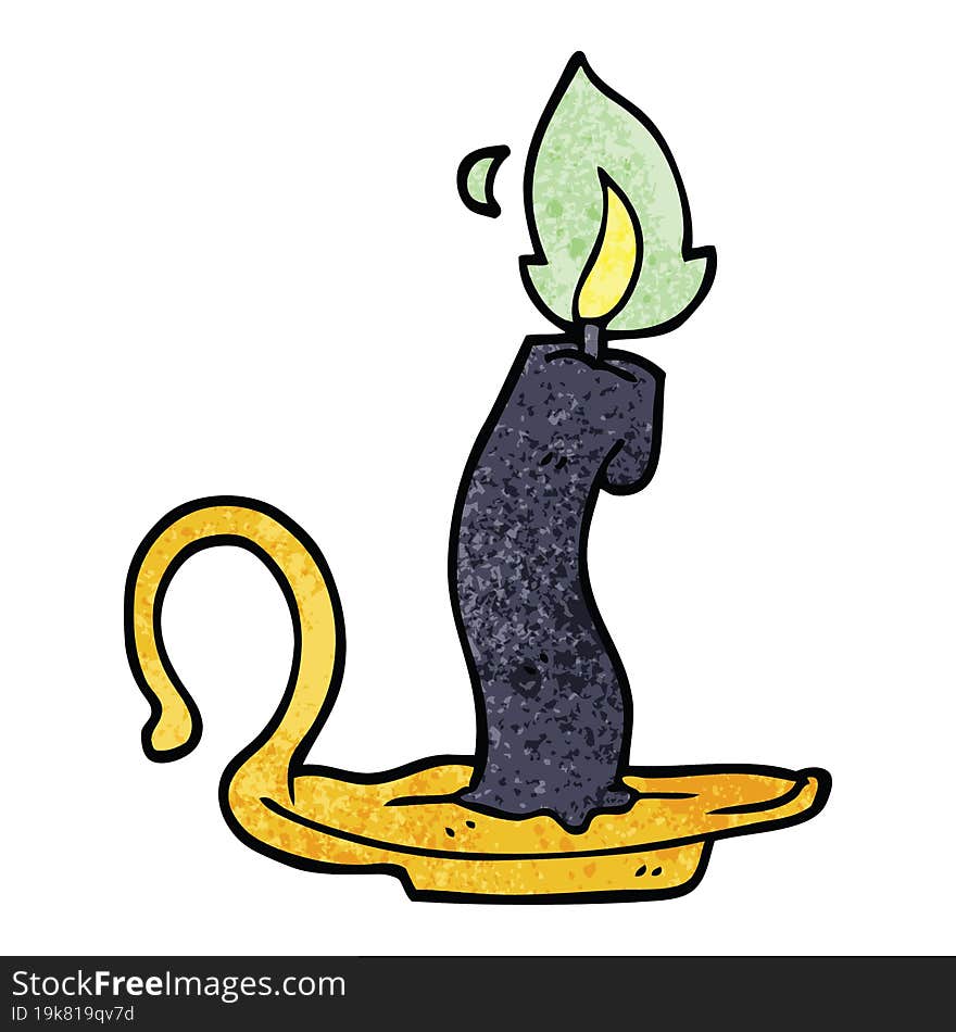 Cartoon Doodle Burning Halloween Candle